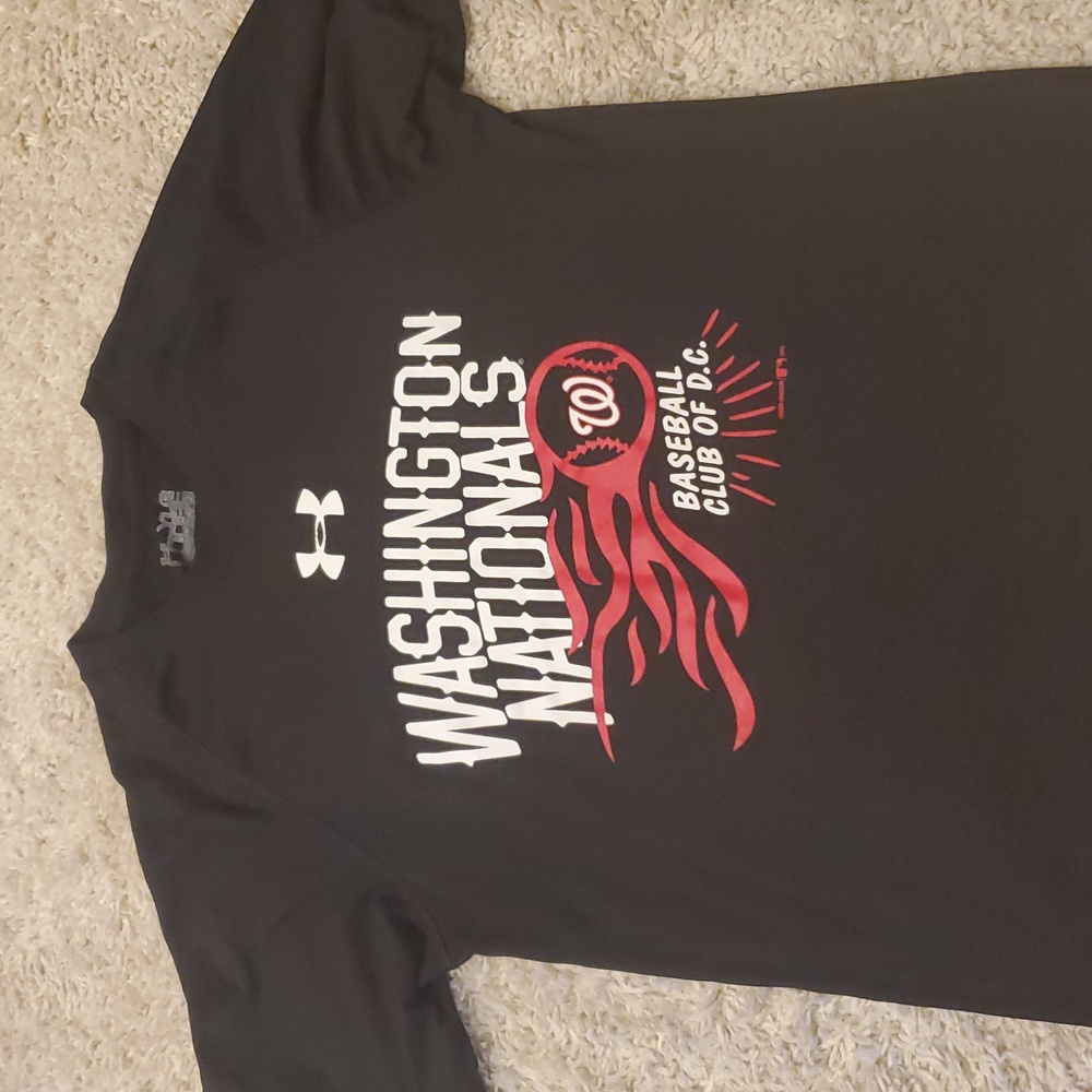 5 For $25 Under Armour Black Washington Nationals Tee Youth Size‎ Large